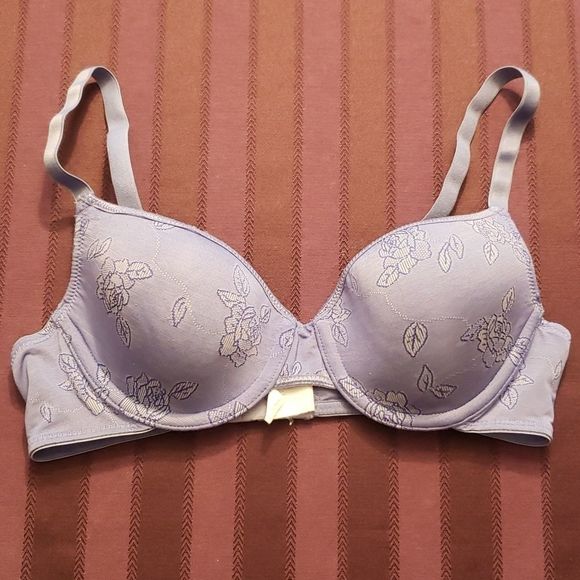 Lily of France Other - 5/$25- Lily of France Periwinkle Floral Print Underwire Bra Size 34B